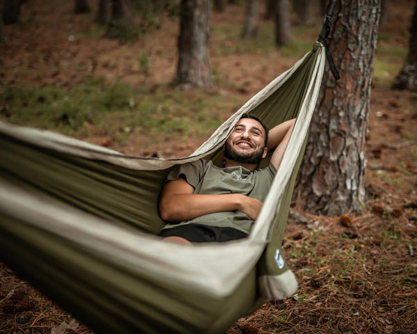 Olive Green - Recycled Hammock with Straps