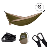 Studio shot featuring Nakie's Olive Green hammock, highlighting its serene hue and comfortable design, perfect for outdoor relaxation and leisure preview #1