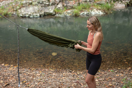 Olive - Ultra Light Recycled Hammock with Straps