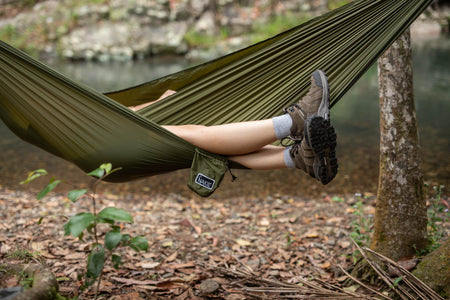Olive - Ultra Light Recycled Hammock with Straps