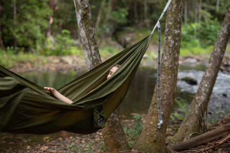 Olive - Ultra Light Recycled Hammock with Straps
