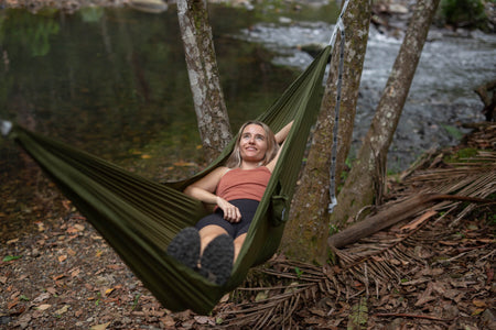 Olive - Ultra Light Recycled Hammock with Straps