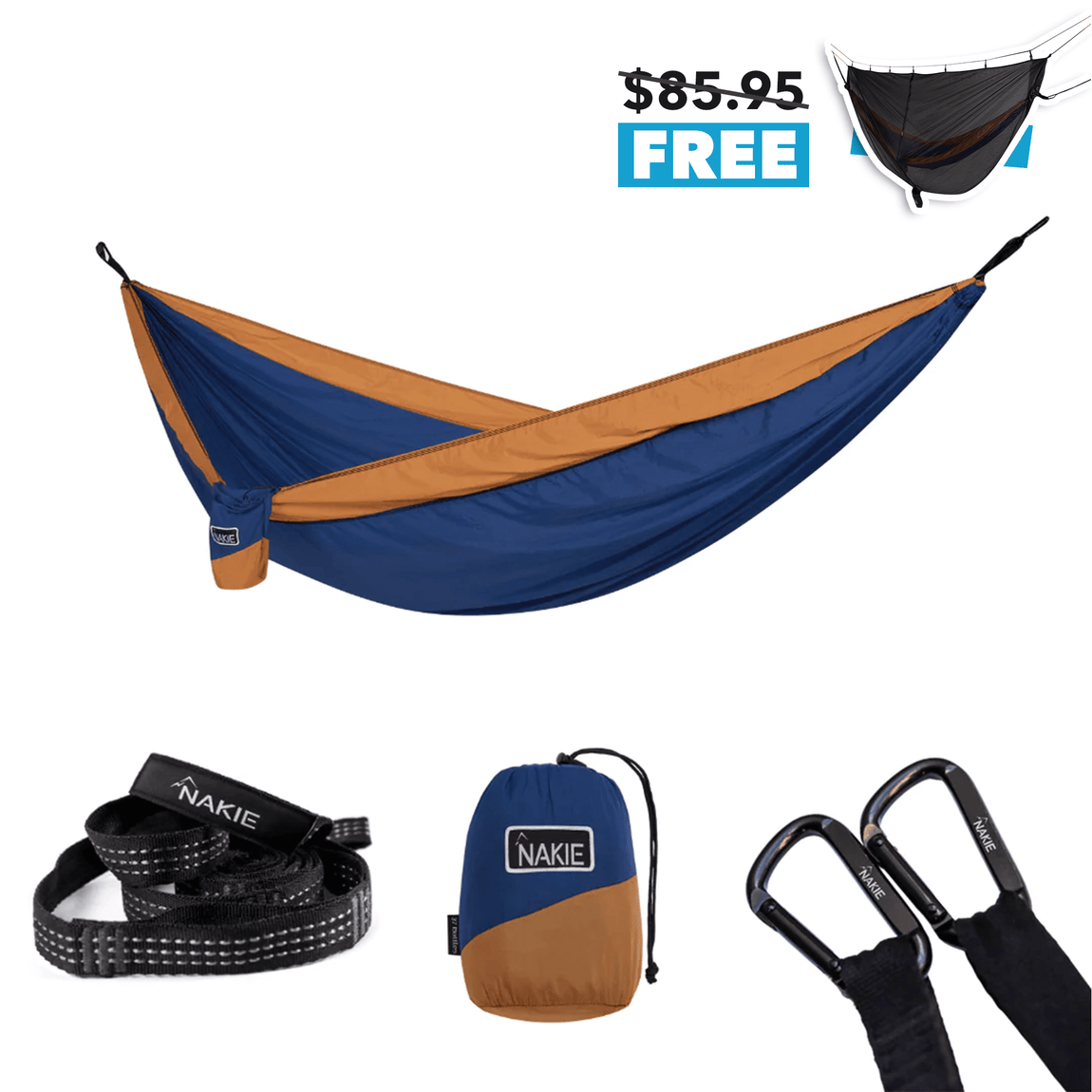 River Blue - Recycled Hammock with Straps