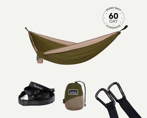 Olive Green - Recycled Hammock with Straps