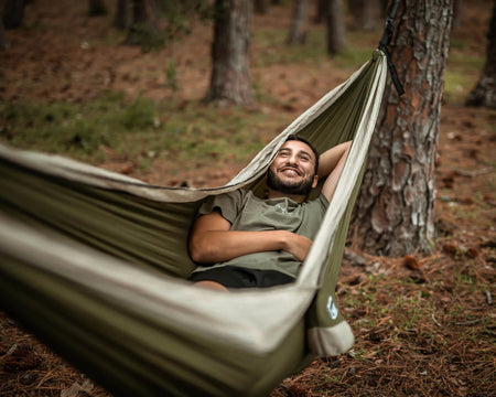 Olive Green - Recycled Hammock with Straps