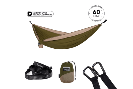 Olive Green - Recycled Hammock with Straps