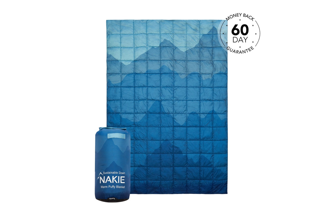 Mountain Blue - Sustainable Down Puffy Blanket