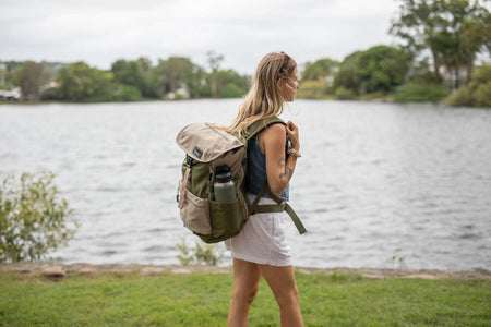Olive Green - Recycled Travel Backpack