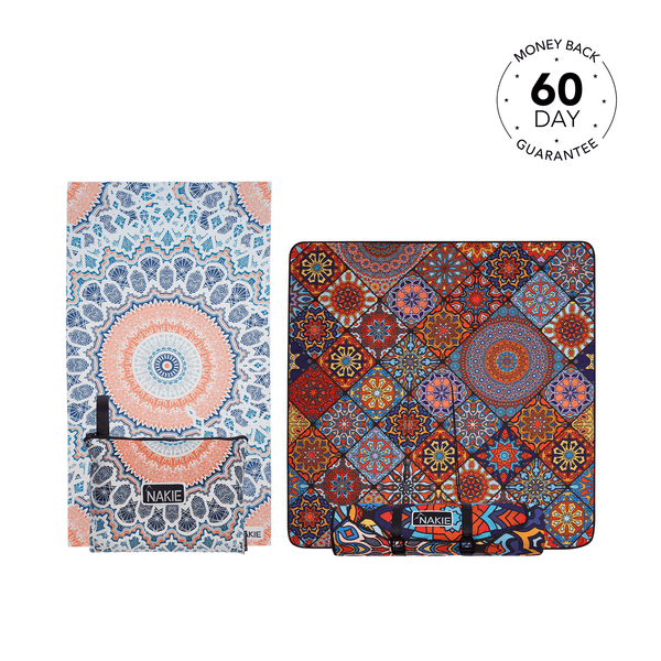 Studio shot featuring Nakie's versatile towel, showcasing its absorbent fabric and large size