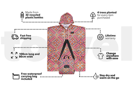 Rosy Tides - Hooded Towel Recycled Sand Free