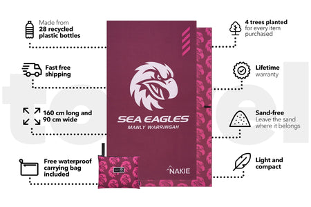 Sea Eagles - NRL Recycled Sand Free Beach Towel