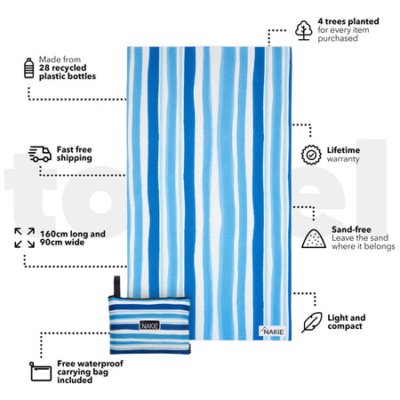 Ocean Breeze - Recycled Sand Free Beach Towel