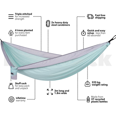 Twilight Blue - Recycled Hammock with Straps