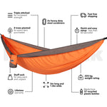 Sunburnt Orange -  Recycled Hammock with Straps