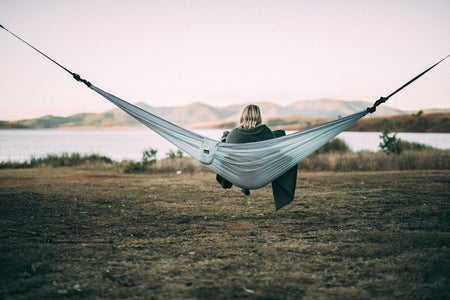 Twilight Blue - Recycled Double Hammock with Straps - Nakie