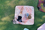 Drone aerial view capturing couples enjoying a picnic on Nakie blankets, epitomizing outdoor leisure and togetherness. preview #9