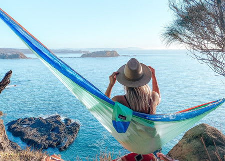 Sky Blue - Recycled Hammock with Straps