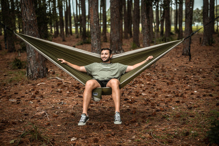 Olive Green - Recycled Hammock with Straps