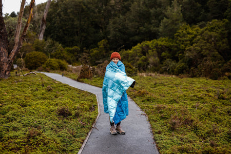 Mountain Blue - Sustainable Down Puffy Blanket